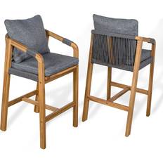 Garden Chairs Jonathan Y Porto Modern Coastal Tub Roped Bar Stool Set of 2