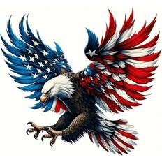 Arts & Crafts Shein Patriotic Eagle American Flag Iron-On Patch 3pcs