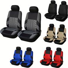 Cheap Car Upholstery Temu Breathable Polyester Split Front Seat Covers