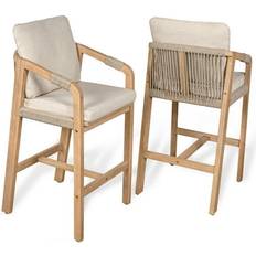 Garden Chairs Jonathan Y Porto Modern Coastal Tub Roped Bar Stool Set of 2