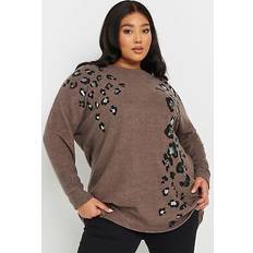 Leopard - Women Jumpers Yours Soft Touch Leopard Print Jumper - Pink