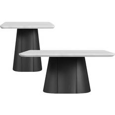 Marble - Rectangle Small Tables Picket House Furnishings Yuri Occasional Black/White Small Table 22x22" 2pcs