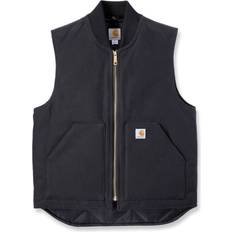 Stretch Outerwear Carhartt Relaxed Fit Firm Duck Insulated Rib Collar Vest - Black