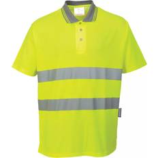 Work Tops Portwest Hi-Vis Cotton Comfort Polo Shirt - Gelb
