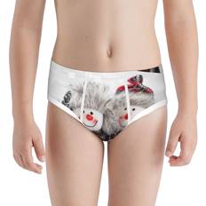 Boys - S Briefs Children's Clothing Qekee Christmas Snowman with Hat Pattern Underwear - Grey