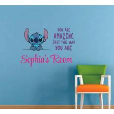 Interior Details Design With Vinyl Lilo and Stitch Cartoon Decal Wall Decor