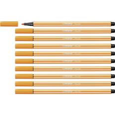 Orange Tuschpennor Stabilo Pen 68 Orange Filttuschpenna 10-pack