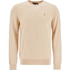 Beige - Herr Tröjor Polo Ralph Lauren Cotton Crew Neck Sweater - Dune Melange
