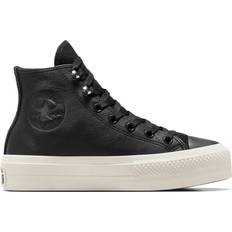 Converse Chuck Taylor All Star Lift Platform Water Repellent Leather - Black/Black/Egret