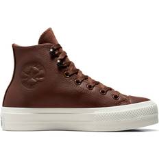 Trainers Converse Chuck Taylor All Star Lift Platform Water Repellent Leather -Bear Nap Brown/Egret/Black