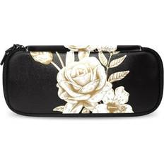 Gold Toiletry Bags Ownta Gold Rose-01 Pattern Leather Toiletry Bag