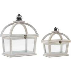 Lanterns Melrose Tapered Wooden Candle Lanterns Set of 2 8.5 In L X 12.25 In W X 16.0 In H Lantern