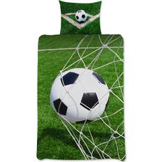 Sengetøj fodbold Licens Fodbold Sengetøj 140x200 cm med 2 i 1 Design Dynebetræk (200x140cm)