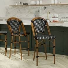 Emma + Oliver of Two 26 High Stacking Counter Stools Bistro Set