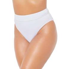 Bikinis Swimsuits For All Plus Size High Waist Cheeky Bikini Brief - White