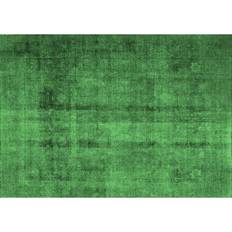 Ahgly Company Indoor Rectangle Persian Emerald Green Area Rug 5 x 8