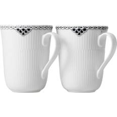 Royal Copenhagen Cups Royal Copenhagen Sort Riflet Blonde Mug 36cl 2pcs