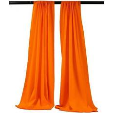 LA Linen Pack-2 Polyester Poplin Backdrop Drape 96-Inch Wide x 58-Inch High Orange