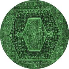 Ahgly Company Indoor Round Emerald Green Area Rug 7