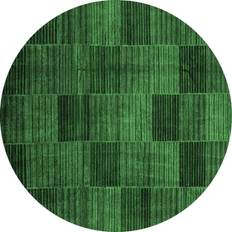 Ahgly Company Indoor Round Checkered Emerald Green Area Rug 8