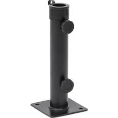 Black Parasol Bases vidaXL Parasol Base for Ø1.5 Pole Matt Black Steel 4.9 x 4.9 x 12 in