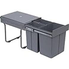 Infälld Papperskorg 40L med 3 Avtagbara Fack 2 x 10 L och 1 x 20L