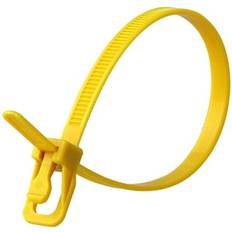 Yellow Electrical Cables Secure Cable Ties, RETYZ EveryTie 10 Inch Yellow Releasable Tie 20 Pack