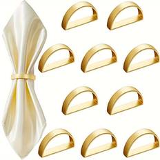 Temu 10 Pcs Alloy Semi-circular Napkin Ring