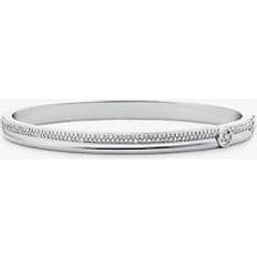 Smycken Michael Kors Metal-Plated Brass Pavé Bangle - Silver