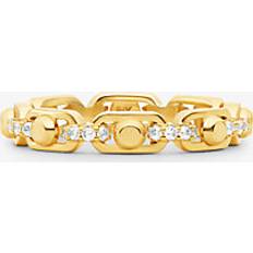 Michael Kors Ringar Michael Kors Astor Link Small Precious Metal-Plated Sterling Silver Pavé Chain Ring - Gold