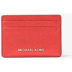 Red Card Cases Michael Kors Porte-cartes Jet Set Pebble-Grain Leather Cardholder - Orange