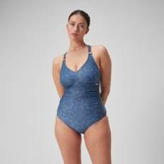 Speedo Shaping Printed V Neck 1 - Blau