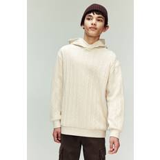 H&M Cable Knit Look Hoodie - Beige