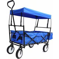 Utility Wagons Shein Collapsible Folding Outdoor Utility Wagon,Beach Wagon Cart With All Wheels & Removable Canopy,Portable Sports Wagon For Camping, Shopping Garden And B