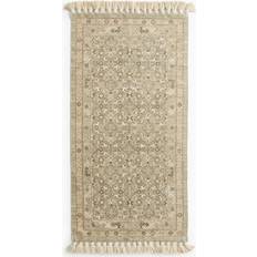 H&M Mønstret Gulvtæppe Med Frynser 70 x 140 Beige, Grøn 70X140cm