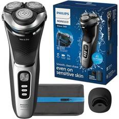 Shaving Accessories Philips HDMI NY llc, Norelco Shaver 3900 Rechargeable Wet & Dry Electric Shaver with Pop-up Trimmer Charging Stand Travel Storage Pouch Protective Cap Space Gray S3341/92