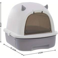 Pets Temu Large Cat Litter Box 41 x 51.6 x 40 cm