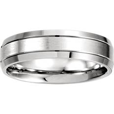 Pompeii3 Brushed Wedding Band - White Gold