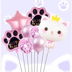 Christmas Foil Balloons Shein Cat Birthday Balloon Set 8pcs