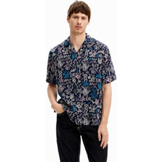 Desigual Men Shirts Desigual Men's Shirt with Contrasting Illustrations - Blue