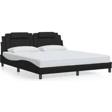 vidaXL Med Sengegavl 180x200 cm Kunstlæder Sort Sengeramme