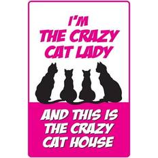 Plastic Wall Decor SignMission D-5-Z-Im The Crazy Cat Lady And 7 in Wall Decor