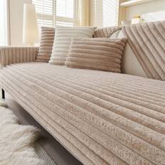 Shein Warm Plush Cushion 1pc Loose Sofa Cover Beige (70x70cm)