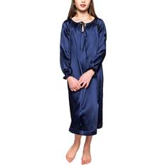 Blue Nightgowns Delphine Silk Nightgown - Petite Plume