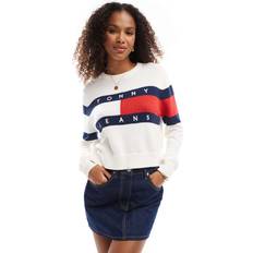 6XL Jumpers Tommy Jeans Centre Flag Jumper - White