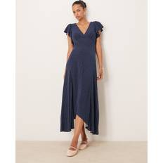 Nobody's Child Loubelle Frill Sleeve Midi Dress - Navy Polka Dot