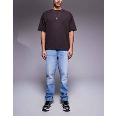 River Island Herr Jeans River Island Raka Jeans Med Ljusblå Tvätt