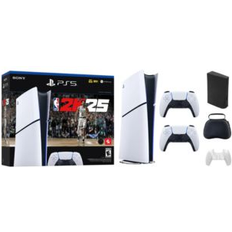 Game Consoles Sony PlayStation 5 Slim Console Digital Edition &#x2013 Nba 2K25 Bundle With White Controller and Accessories Black Black