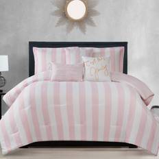 Textiles Juicy Couture Cabana Stripe Reversible Bedding Set 104" x 90" Bedspread White, Pink (264.2x228.6cm)