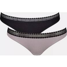 Sloggi GO Ribbed Hipster Briefs - Black/Grey